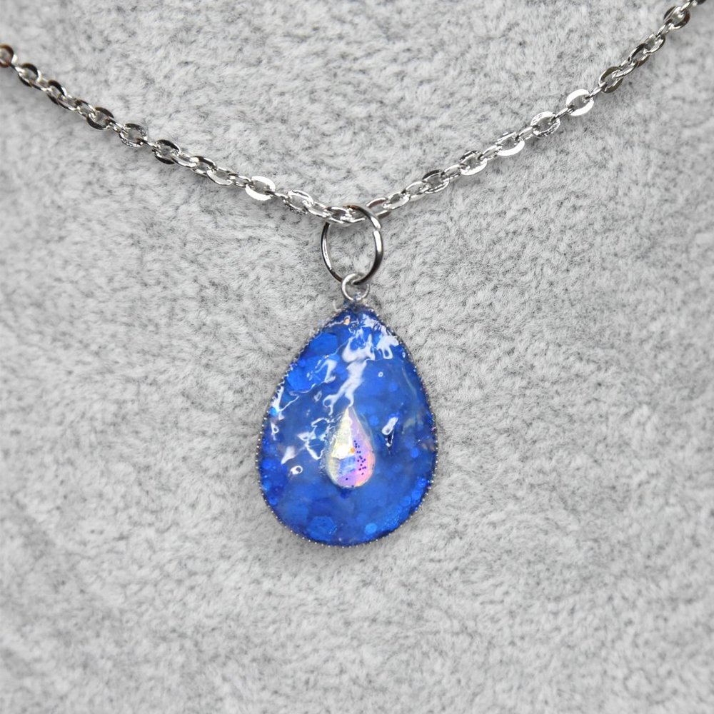 Royal Blue Teardrop in Teardrop Pendant Necklace